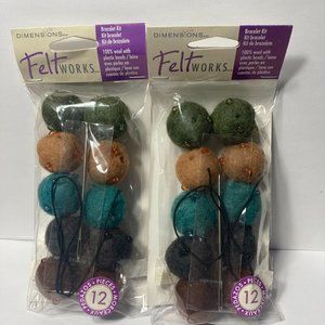 Dimensions Felt Works Bracelet Kit Wool & Beads Needle Felting Crafts